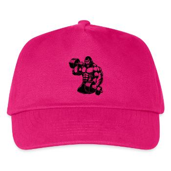 Muscular gorilla doing bodybuilding - Kids’ Baseball Cap - fuchsia - Front