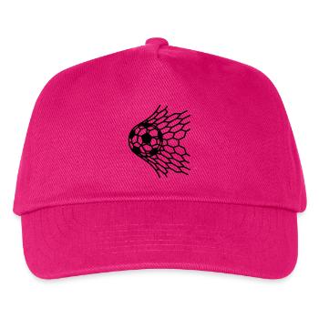 Tor Fußball Ball im Netz Treffer Vektor - Kinder Basecap - Fuchsia - Vorne