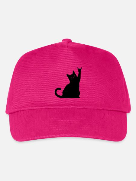 Schwarze Katze – Devil Horns Silhouette - Kinder Basecap - Fuchsia