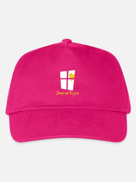 Fenster mit Herz Sonne - Sonne im Herzen - Kinder Basecap - Fuchsia