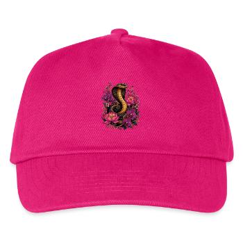 Kobra und Blütenzauber - Kinder Basecap - Fuchsia - Vorne