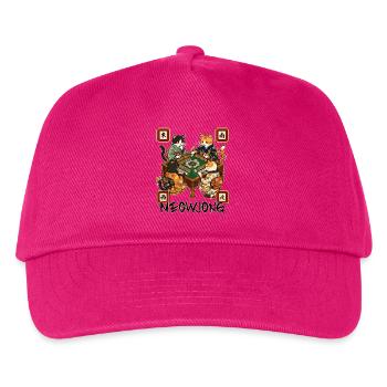 Meowjong Cute Cat Mahjong Game Social Club - Kids’ Baseball Cap - fuchsia - Front