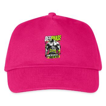 Defiphase – Läuft im Defizit, Form im Plus - Kinder Basecap - Fuchsia - Vorne