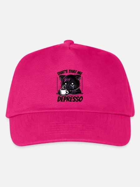 Lustiger Kaffee Katzen - Kinder Basecap - Fuchsia