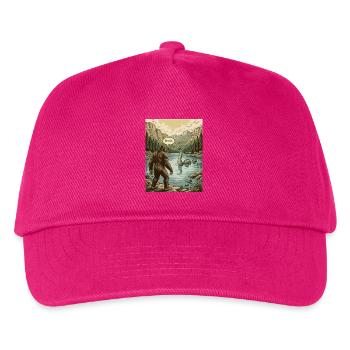 Bruder – lustiges Bigfoot-Sasquatch-Camping beim Wandern - Kinder Basecap - Fuchsia - Vorne
