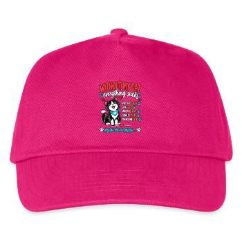 Ohne meine Katze ist alles - Kinder Basecap - Fuchsia - Vorne