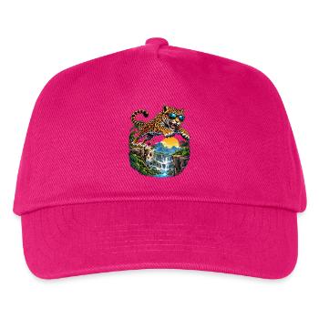 Actionreicher Jaguar für kleine Abenteurer  - Kinder Basecap - Fuchsia - Vorne