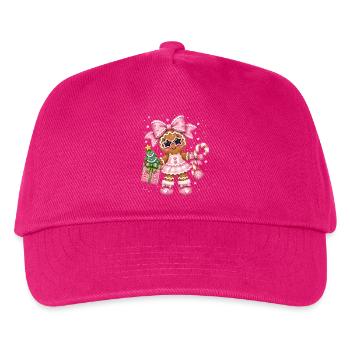 Weihnachten Stylishes Lebkuchen Girlie - Kinder Basecap - Fuchsia - Vorne