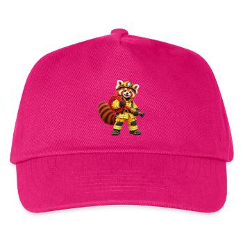 Feuerwehrmann Roter Panda mit Schlauch - Kinder Basecap - Fuchsia - Vorne
