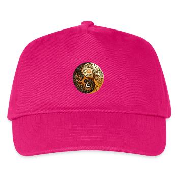 Baum des Lebens Yin Yang – Yoga Balance Meditation - Kinder Basecap - Fuchsia - Vorne