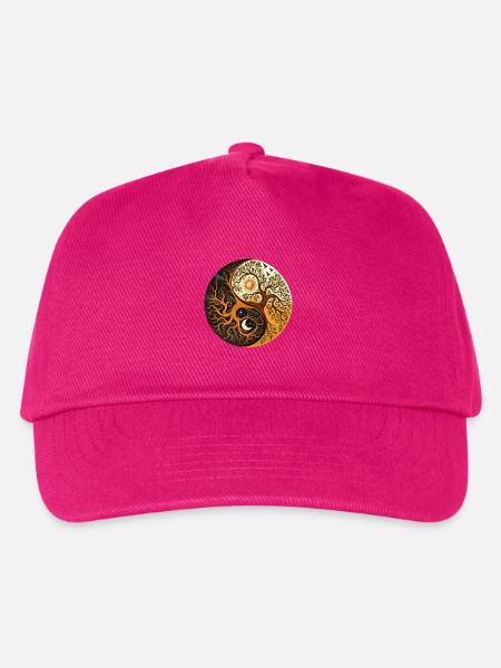 Baum des Lebens Yin Yang – Yoga Balance Meditation - Kinder Basecap - Fuchsia