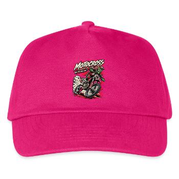 Wildes Motocross: Fahrer am Rand - Kinder Basecap - Fuchsia - Vorne