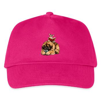 Leonberger & Devon Rex beim Lesen – Bücherfans - Kinder Basecap - Fuchsia - Vorne