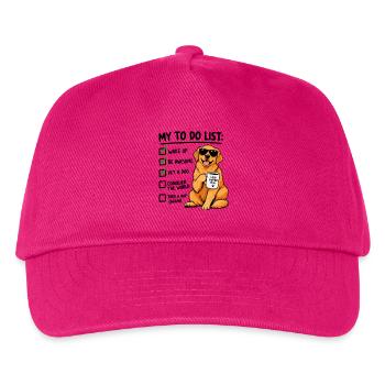 Golden Retriever To Do List – Lustiger Hund Kaffee - Kinder Basecap - Fuchsia - Vorne