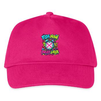 Fisch Jetzt, Adult Later Neon Graffiti - Kinder Basecap - Fuchsia - Vorne