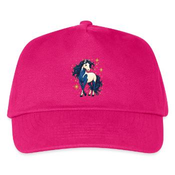 Pferd mit Sternen - Kinder Basecap - Fuchsia - Vorne