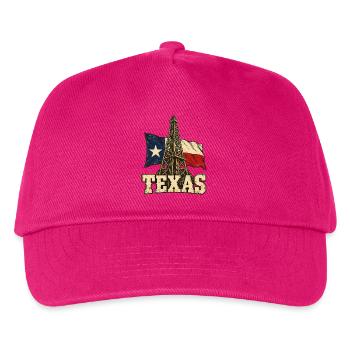 Texas Fahne und Bohrturm - Kinder Basecap - Fuchsia - Vorne