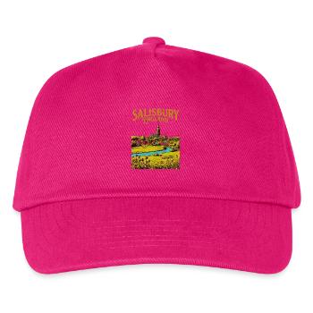 Salisbury England Cityscape Historic Landmark Sept - Kinder Basecap - Fuchsia - Vorne