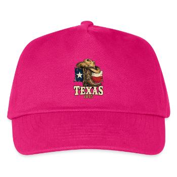 Texas 1845 - Cowboy Boot Flagge - Kinder Basecap - Fuchsia - Vorne