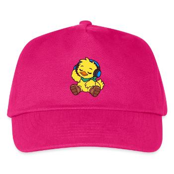 Happy Duck mit Kopfhörern - Kinder Basecap - Fuchsia - Vorne