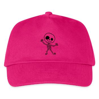 Fröhliches Halloween-Skelett im Kinder-Kritzelstil - Kinder Basecap - Fuchsia - Vorne
