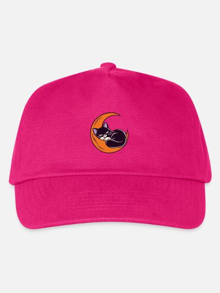 Mondschlaf Katze auf der Sichel - Kinder Basecap - Fuchsia