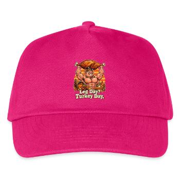 Thanksgiving Bodybuilder-Schwein Truthahn Spruch - Kinder Basecap - Fuchsia - Vorne