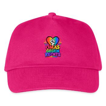 OMAS GEGEN RECHTS – Regenbogen Herz - Kinder Basecap - Fuchsia - Vorne
