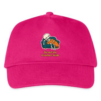 Bis auf die Knochen müde – Skelett auf dem Sofa - Kinder Basecap - Fuchsia - Vorne