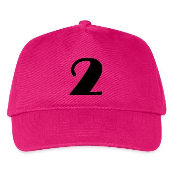 2 JAHRE. 2. JUBILÄUM. GEBURTSTAG 2 JAHRE. 2 - Kinder Basecap - Fuchsia - Vorne
