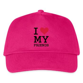I Love My Friends - Kinder Basecap - Fuchsia - Vorne
