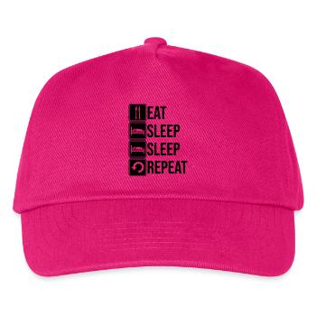 Schlafen täglich wiederholen - Kinder Basecap - Fuchsia - Vorne