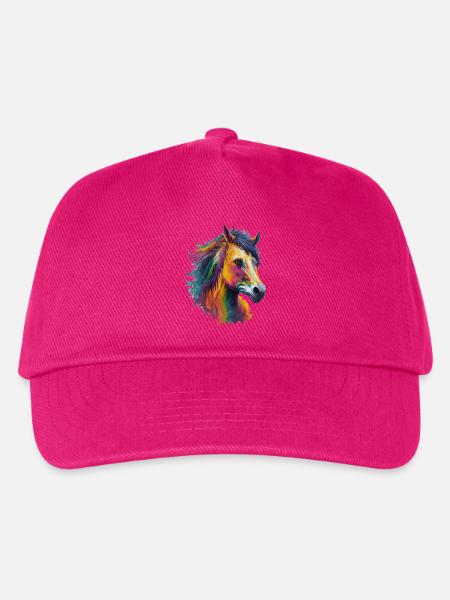 cooles Traum Pferd, für alle Pferde-Fans - Kinder Basecap - Fuchsia