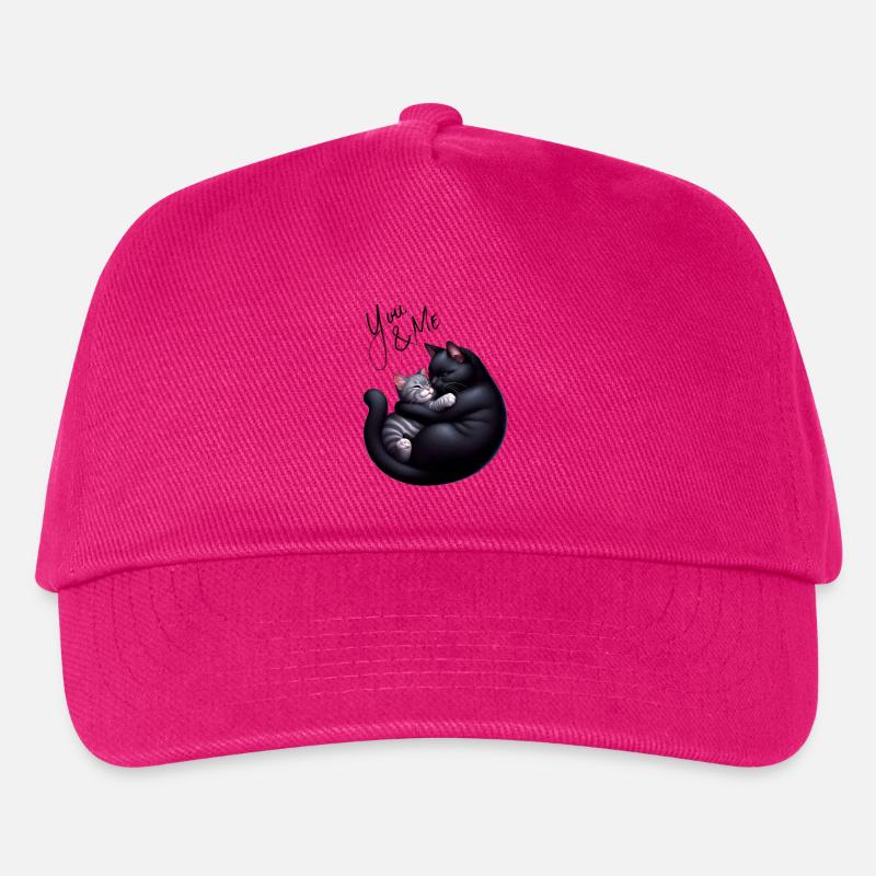 Du und ich schwarze und graue Katze graue Version - Kinder Basecap - Fuchsia