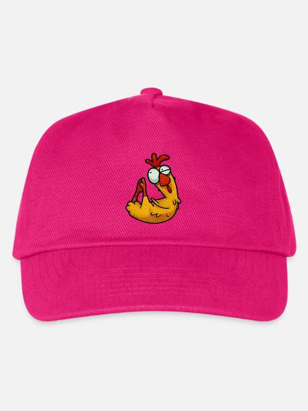 Lustige Hühner Yoga Meditation Henne und Hahn - Kinder Basecap - Fuchsia