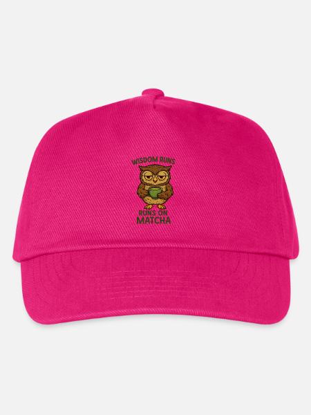 Matcha Eule / Uhu - Kinder Basecap - Fuchsia