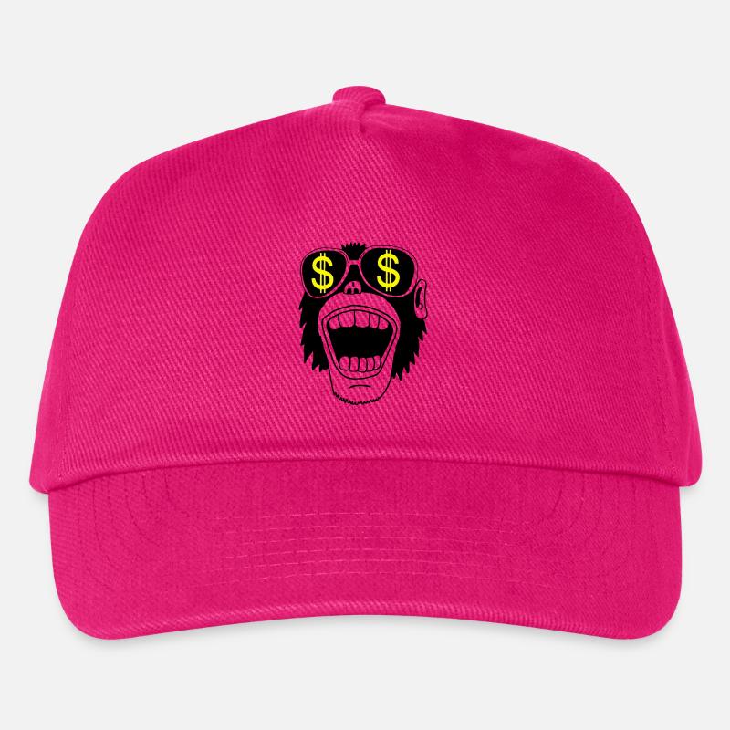 Affe mit Brille - Kinder Basecap - Fuchsia