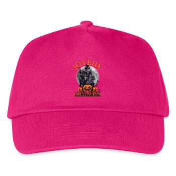 Frohes Halloween – Spukvilla und Kürbisse - Kinder Basecap - Fuchsia - Vorne