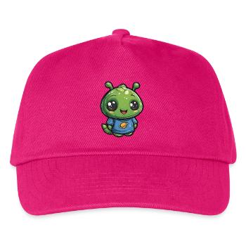 Kleiner Planetenfreund Alien Shirt - Kinder Basecap - Fuchsia - Vorne