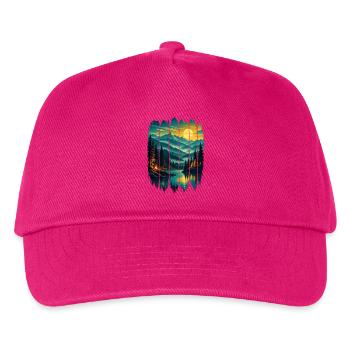 Sonnenbeschienene Kiefern am Mountain Lake - Kinder Basecap - Fuchsia - Vorne