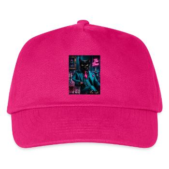 Katze im türkisfarbenen Anzug - Kinder Basecap - Fuchsia - Vorne