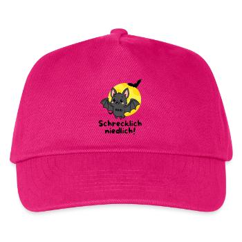 Schrecklich Niedlich – Süße Halloween Fledermaus - Kinder Basecap - Fuchsia - Vorne
