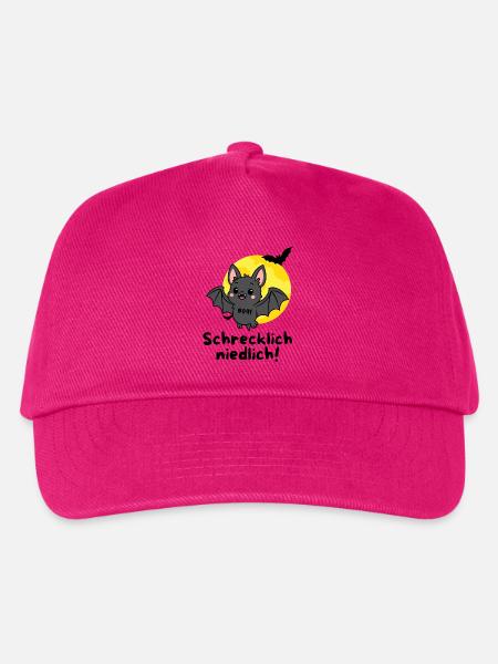 Schrecklich Niedlich – Süße Halloween Fledermaus - Kinder Basecap - Fuchsia