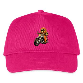 Motorrad Löwe - Kinder Basecap - Fuchsia - Vorne