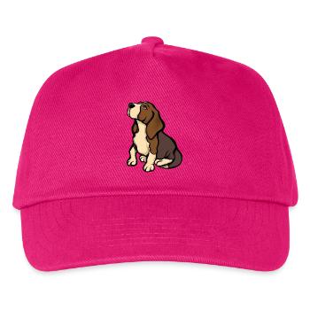 Beagle-Porträt in warmen Tönen - Kinder Basecap - Fuchsia - Vorne