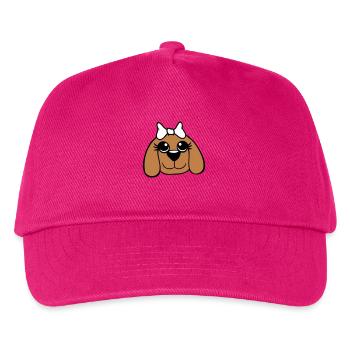 Dog Face Girl Cute Bow Female Woman - Kids’ Baseball Cap - fuchsia - Front