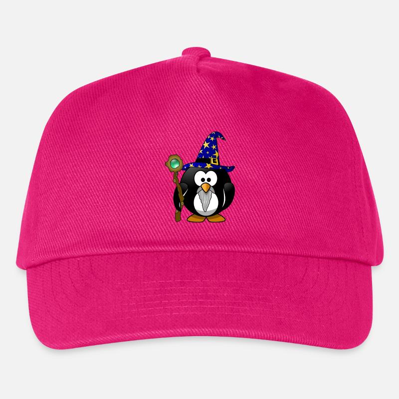 Gandalf der Pinguin mit Zauberstab! Geschenk - Kinder Basecap - Fuchsia