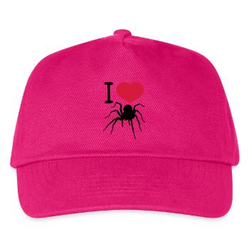 herz liebe i love spinne vogelspinne design clipar - Kinder Basecap - Fuchsia - Vorne