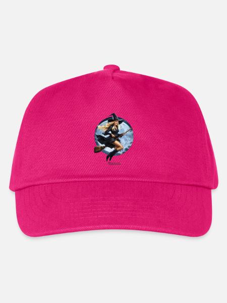 Hexe auf Besen - Kinder Basecap - Fuchsia