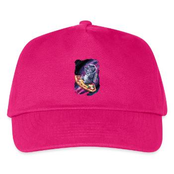 Kitten astronaut on pizza in space - Kids’ Baseball Cap - fuchsia - Front